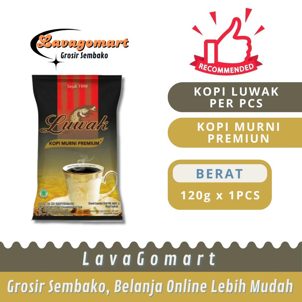 

KOPI LUWAK MURNI PREMIUM 120g - 1PCS - LAVAGOMART - BANDUNG