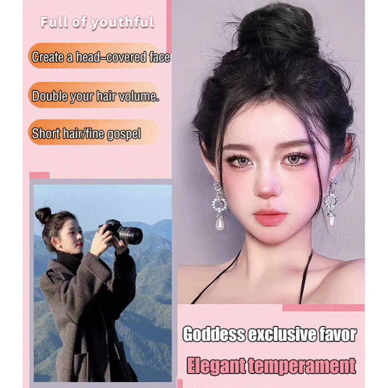 PRAKTIS & VOLUME TEBAL  Hairpiece Cincin Rambut / Wig Sanggul Rambut / Sarang Burung / Aksesoris Ram