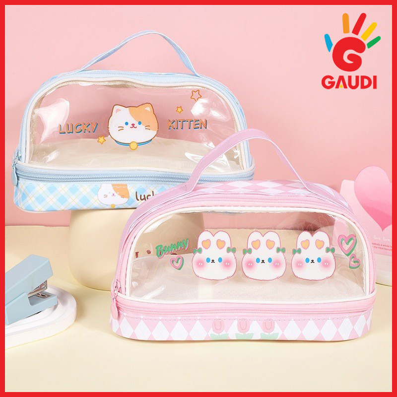 

Gaudi Tempat Pensil Besar,Transparan PVC Pencil Case, Tas Pensil Murid Lucu,Kotak Pensil Anak Esthetis