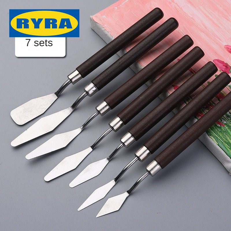 

7Pcs/Set Stainless Steel Oil Painting Knives Artist Crafts Spatula Palette Knife Oil Painting Mixing Knife Scraper Art Tools