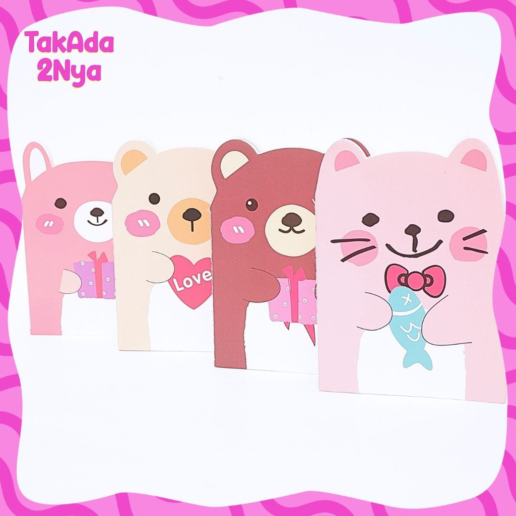 

Notebook A6 Animal Note Book Buku Catatan Memo Lucu Hewan Beruang Kucing Anjing Notepad