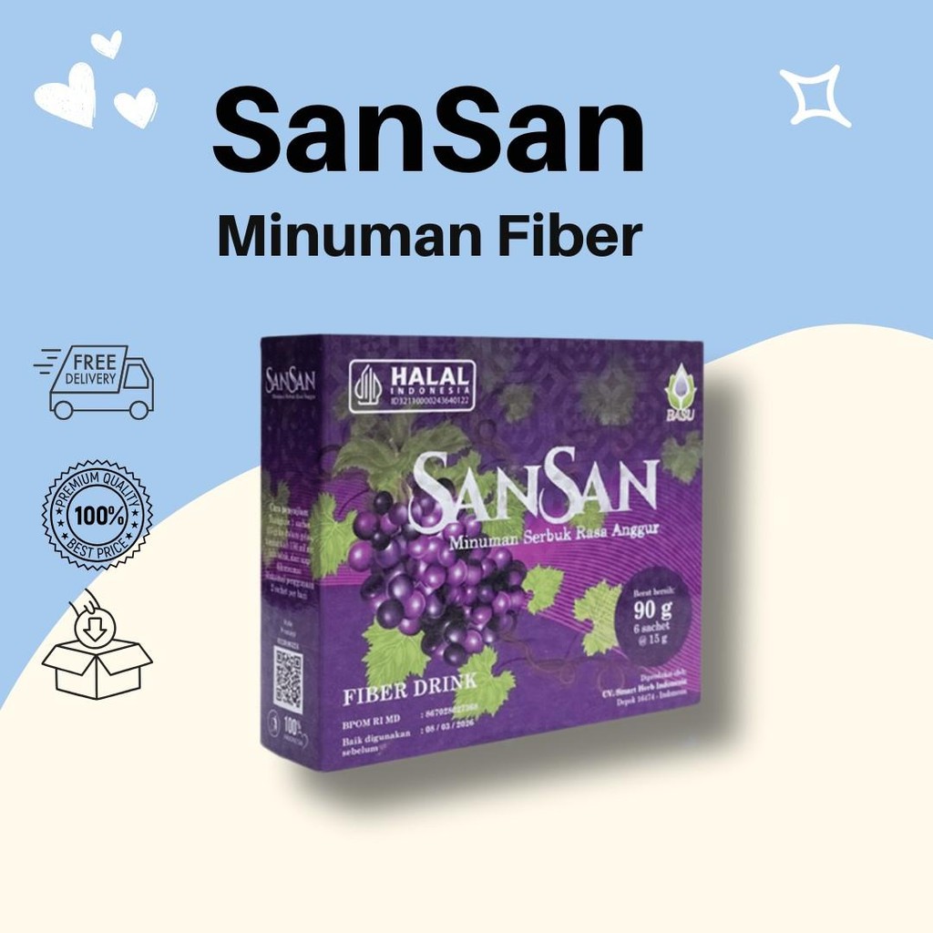 

Minuman Serat Sansan Rasa Anggur Sari Buah Alami Aman untuk Tubuh