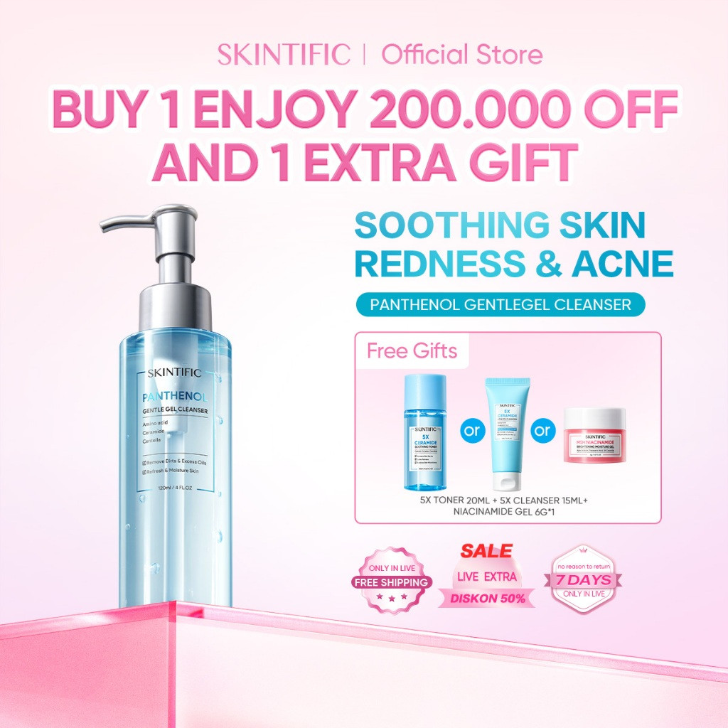 SKINTIFIC Gentle Gel Cleanser ｜ Facial Wash Acnes Face Wash Sabun Cuci Muka Acner Glowing
