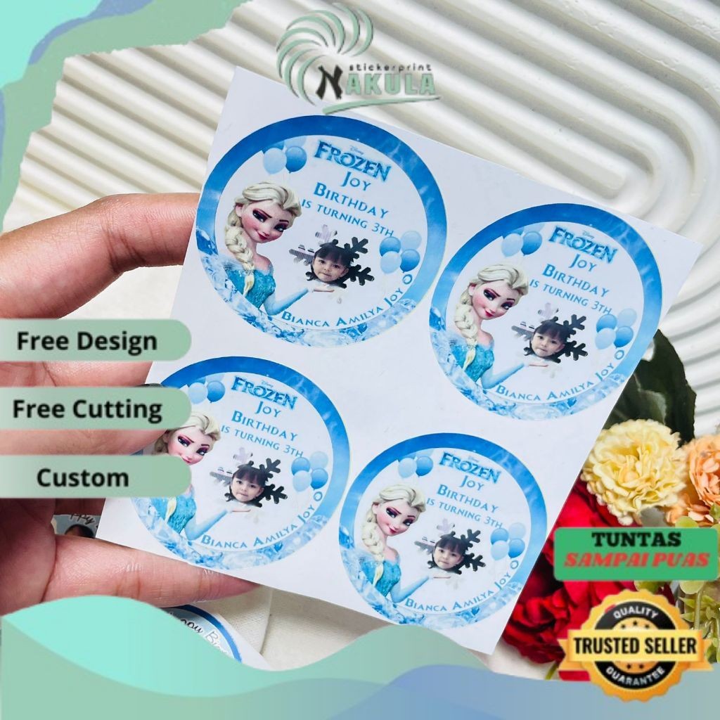 

NKL Sticker Undangan Ulang Tahun Anak Label Stiker Happy Birthday Bahan Vinyl Anti Air
