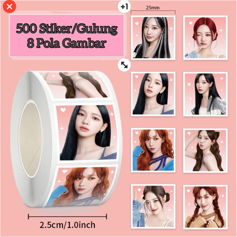 

(500 pcs)Kertas Stiker Pola Gulung Aespa Murah Lucu