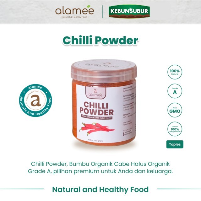 

ALAMEE Bubuk Cabe Halus Chilli Powder Chili Cabai Rempah Murni Asli Seasoning Bumbu Dapur Organik kebunsubur Kebunsubur