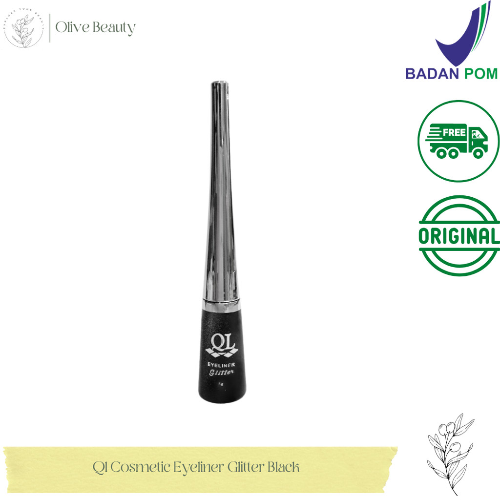 Ql Cosmetic Eyeliner Glitter Black - 4 ml