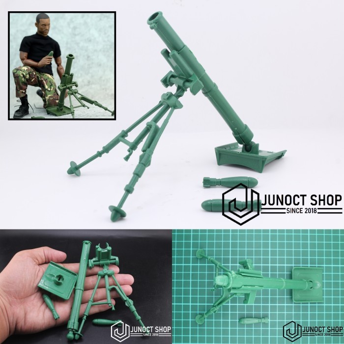 Mainan Mortar Launcher Scale 1:6 Bahan Plastik PVC Tentara Army Canon Soldier Diorama Minaitur