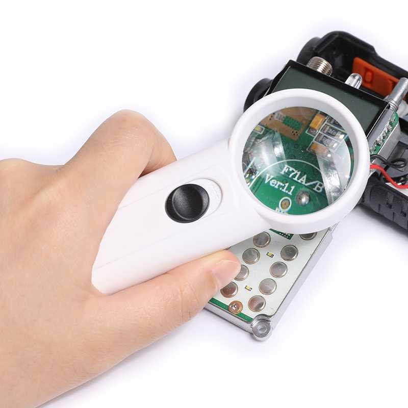 

Kaca Pembesar Handheld Magnifiying Glass Lup with 2 LED 35mm 8X - JM-Z19 TERMURAH!! BISA COD