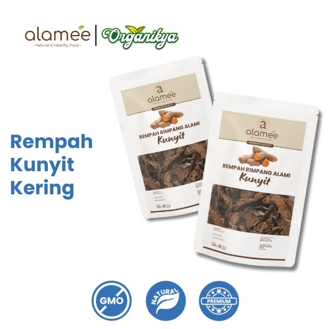 

ALAMEE Kunyit Kering Dried Turmeric Iris Rempah Rimpang Organik Alami Kunir Bumbu Seasoning 100gr organikya
