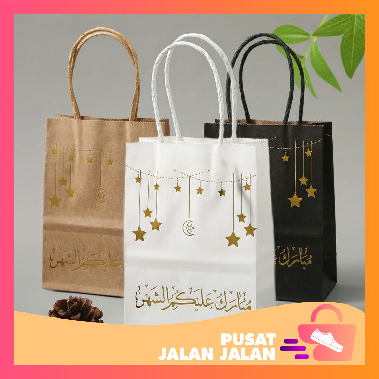 

PJJ - 6522 Paper Bag Lebaran Tulisan Kaligrafi / Goodie Bag Motif Idul Fitri / Goodie Bag Unik / Hampers Lebaran Premium Quality