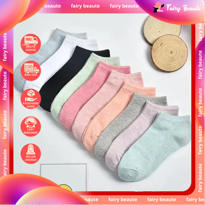 Kaos Kaki Pria dan wanita / Kaos Kaki Pendek Mata Kaki Warna Polos / Ankle Socks / kos Kaki orange