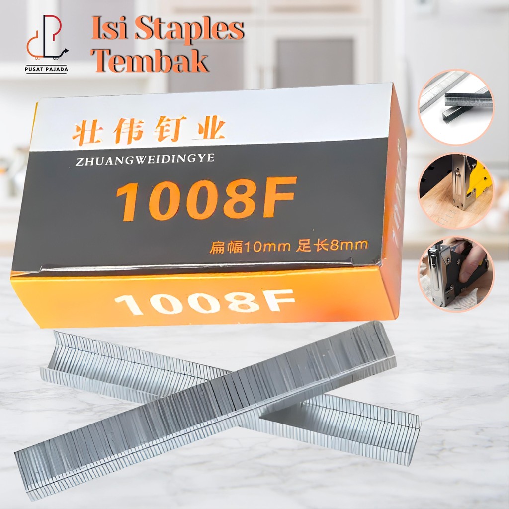 

Isi Staples Manual 2200 PCS Refill Stapler Tembak Guntacker TR13/8 Steples Jok Motor Sofa Furniture