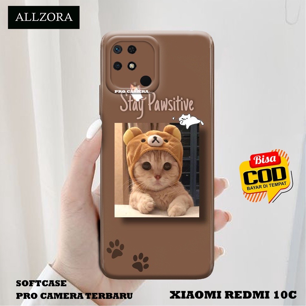 ALLZORA - Case Hp Xiaomi Redmi 10C - Fashion Case Kucing - Softcase Xiaomi Redmi 10C Terbaru - Casin