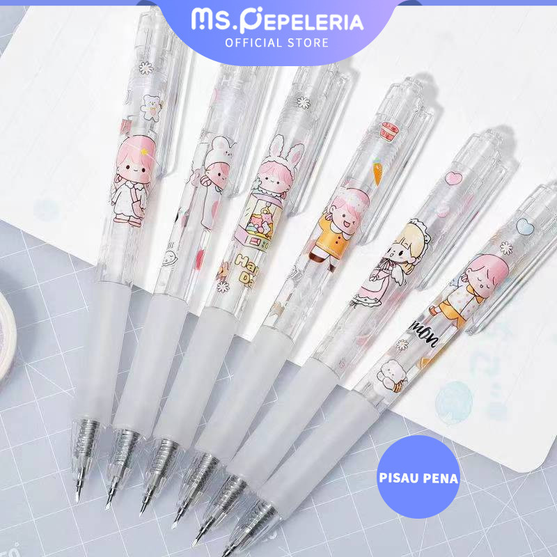 

Pisau Pulpen DIY/Carving pen cutter lucu cute white doodle pulpen pisau ukir creative knife DIY sticker cutter pemotong stiker deco-Ms.Pepeleria
