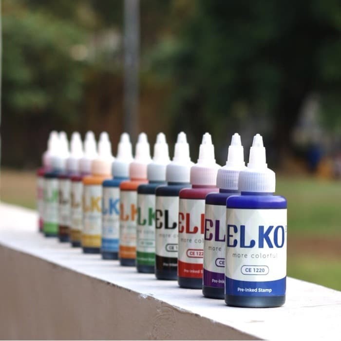 

Tinta Stempel Warna Hitam Waterproof ELKO 100 ML Untuk Kertas