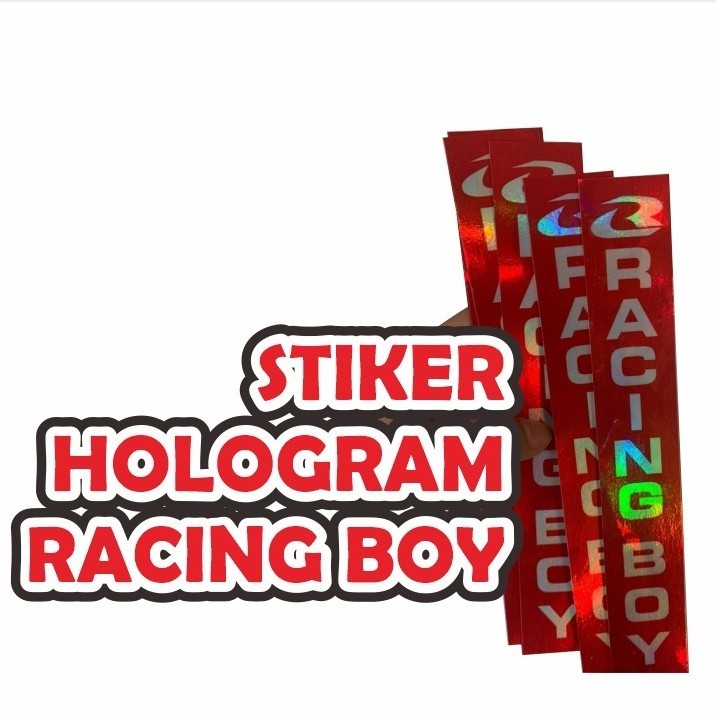 STIKER HOLOGRAM RACING BOY STICKER RCB SPONSOR SHOCK DEPAN HOLOGRAM