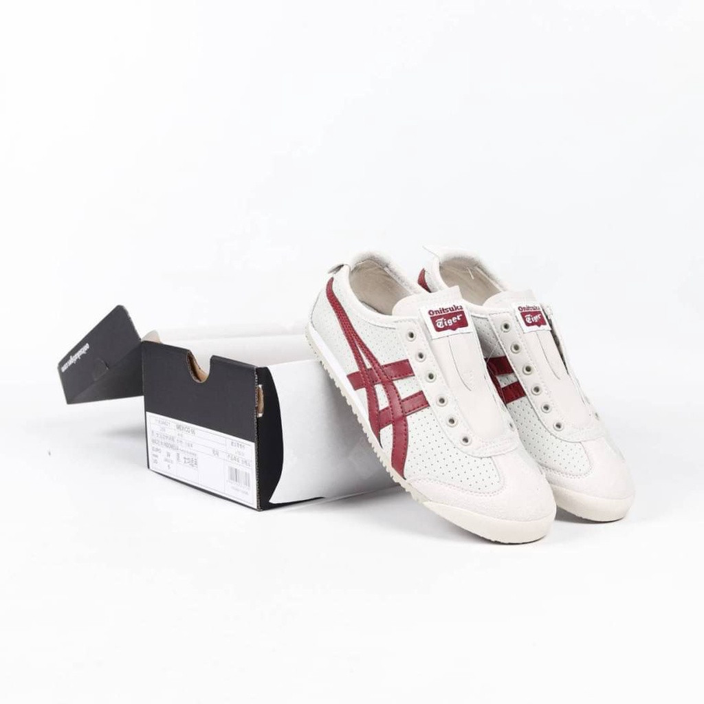 Onitsuka Tiger Mexico 66 Slip On Leather Cream Maroon