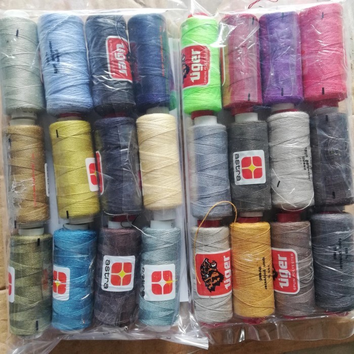benang jahit kecil lusinan astra tiger benang jeans