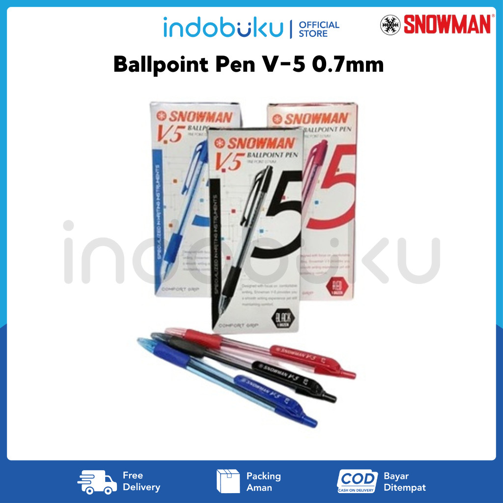 

Ballpoint Pen V-5 Snowman 0.7mm / Pulpen V-5 Snowman 0.7mm (1Pack Isi 12Pcs)