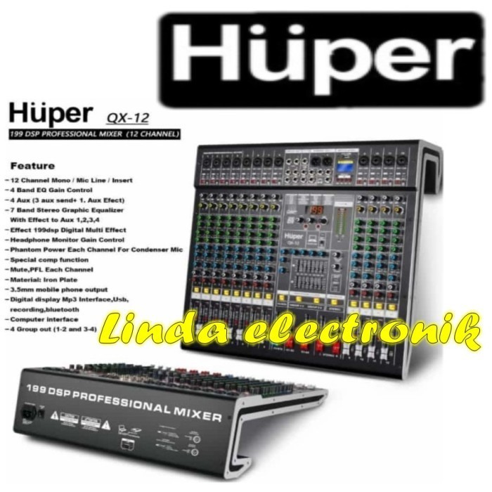 mixer huper qx12 huper qx 12 12 channel garansi resmi