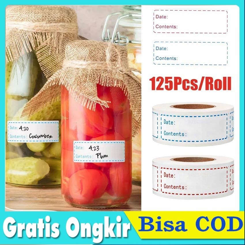 

500pcs Food Label Waterproof Stiker Tanggal Kadaluwarsa Label Penyimpanan Makanan Food Storage Label