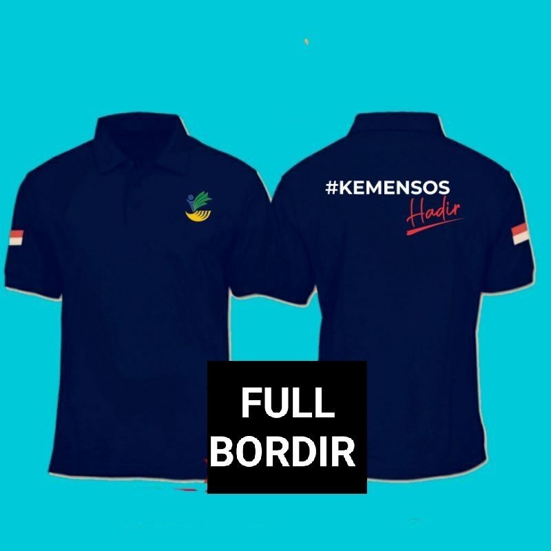 kaos PKH kaos kemensos hadir baju kemensos hadir baju PKH full bordir depan belakang seragam PKH ser
