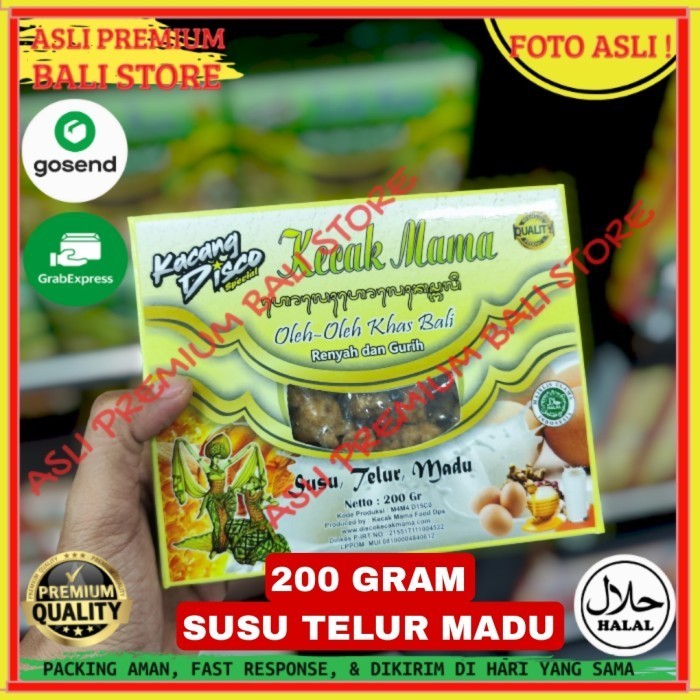 

OLEH OLEH MAKANAN CEMILAN CAMILAN SNACK KULINER KHAS ASLI ORI ORIGINAL BALI KACANG DISCO SUSU TELUR MADU 200 GRAM GR