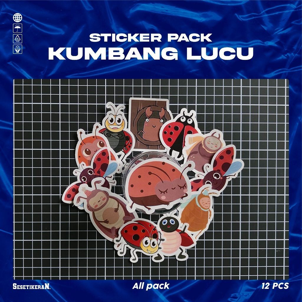 

COD✨ Sesetikeran Stiker Pack Kumbang Lucu Untuk Koper Laptop Skateboard