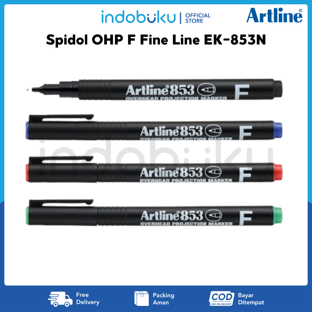 

Spidol Artline OHP Overhead Project Permanent Marker F Fine Line EK-853N