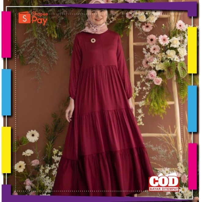 PREMIUM BERKUALITAS // najwa gamis terbaru jumbo ld 120 / gamis rayon premium / gamis polos