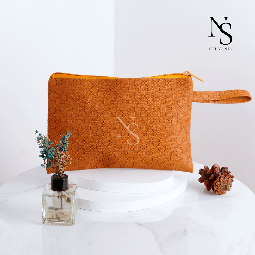 Pouch kapal motif bowties 16 dan 23 sovenir pernikahan dompet pouch clutch kosmetik makeup murah sou