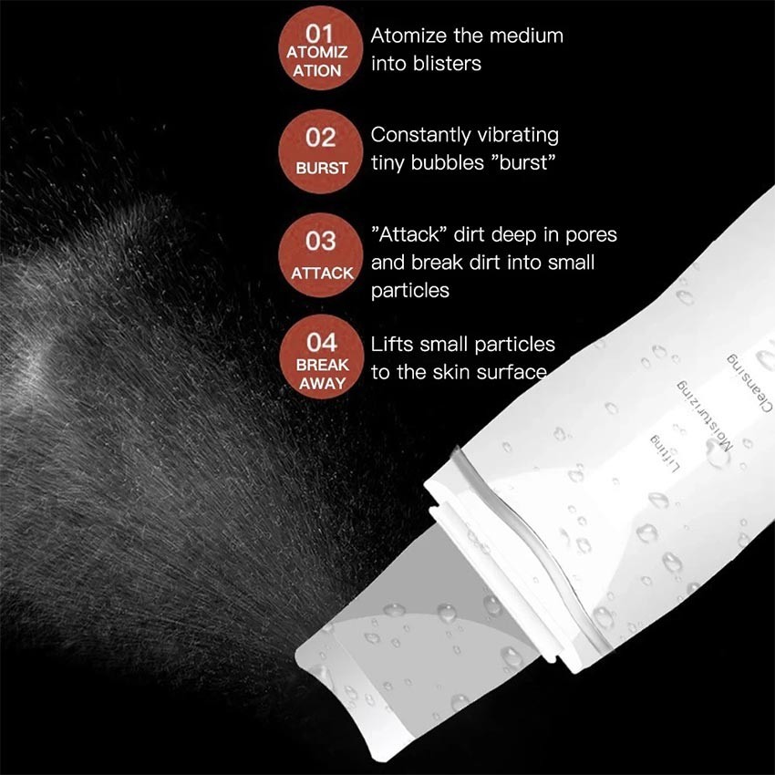 Alat Facial / Ultrasonic Skin Scrubber Penghilang Jerawat Dan Komedo / Skin Scrubber Ultrasonic