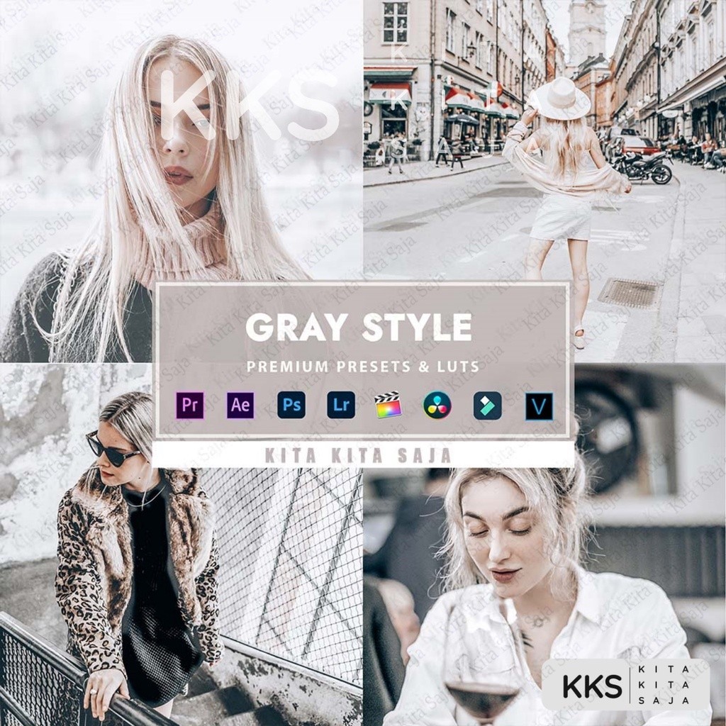Gray Style - Premium Preset Lightroom Foto dan Video LUT LUTs VN Android IOS & PC Premiere Pro Davin