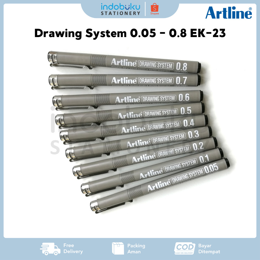 

Pulpen Drawing System Artline Pen Gambar 0.05 - 0.8 ~ BLACK EK-23