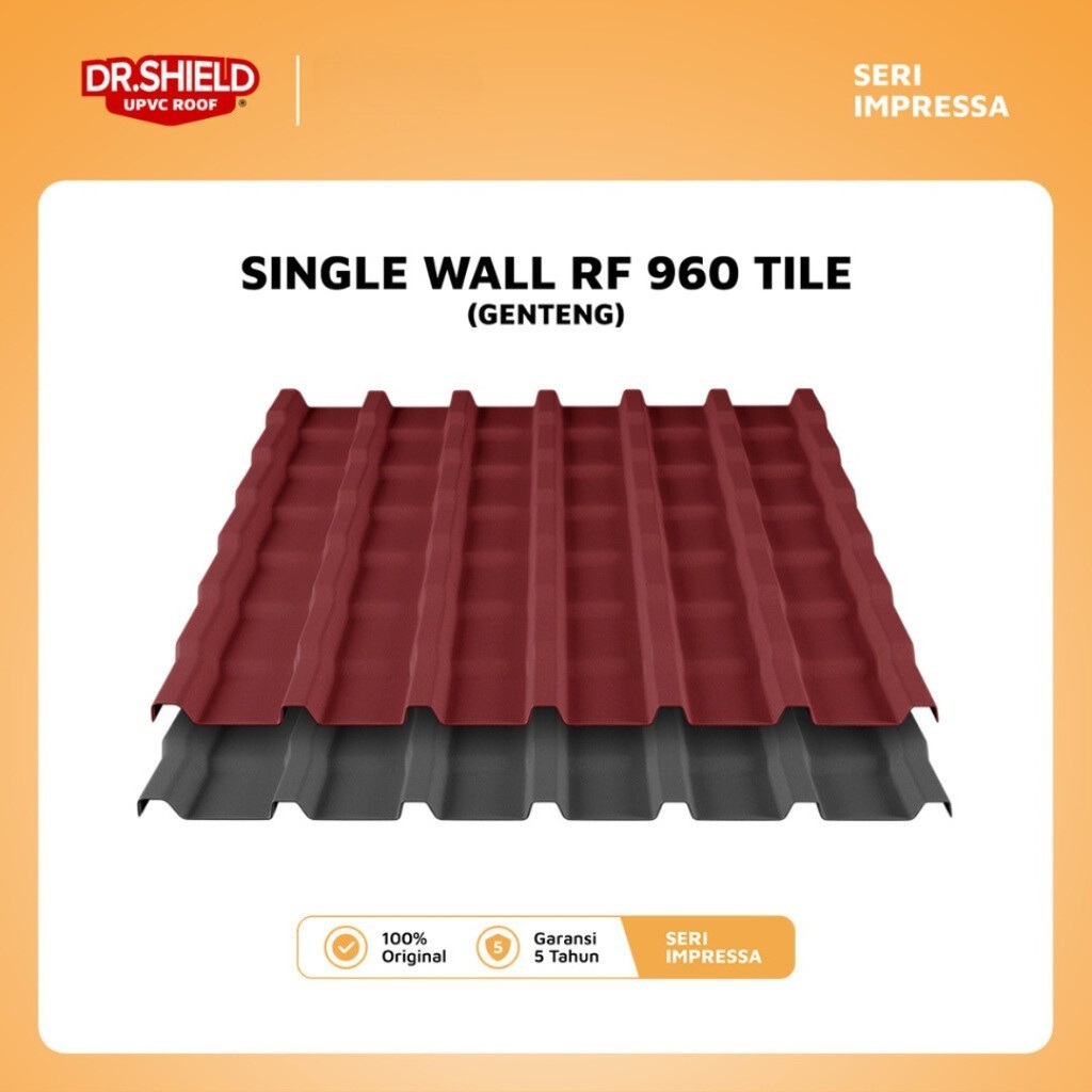 Genteng UPVC Dr.Shield Single Wall RF960 / Genteng Daun