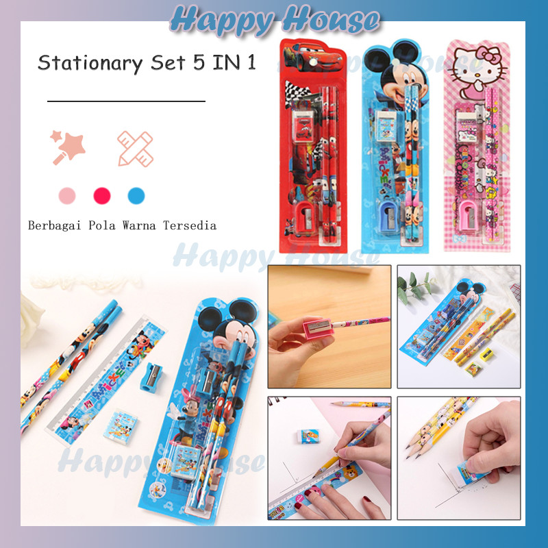 

Set Alat Tulis 5 IN 1 Set Alat Tulis Karakter Kartun / Mini Stationary