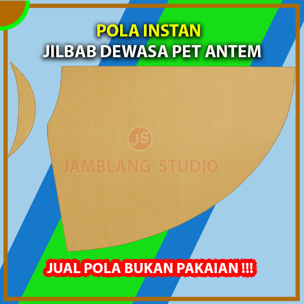 Pola Instan Jilbab Bergo Dewasa Pet Antem | Aneka Pola