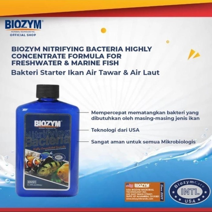 BIOZYM Freshwater & Marine Fish Nitrifying Bacteria Highly Concentrate Formula Bakteri Starter Ikan 