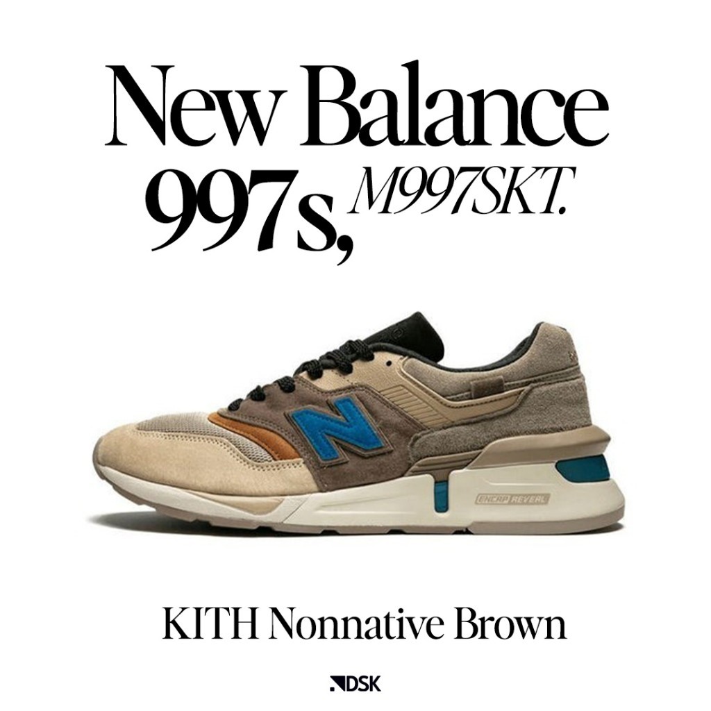 New Balance M997SKT 997S Kith Nonnative Brown 100% Original Sneakers Casual Pria Wanita Sepatu Ori M