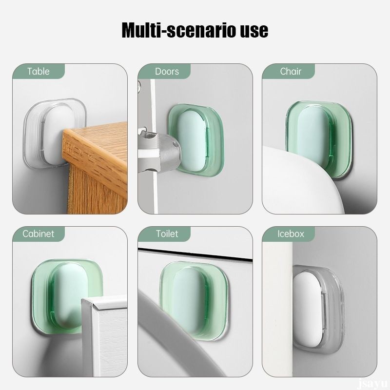 Jsayu Dinding Penahan Pintu Pelindung Pintu Kabinet Pegangan Pintu Silikon Bantalan Anti Tabrakan Stiker