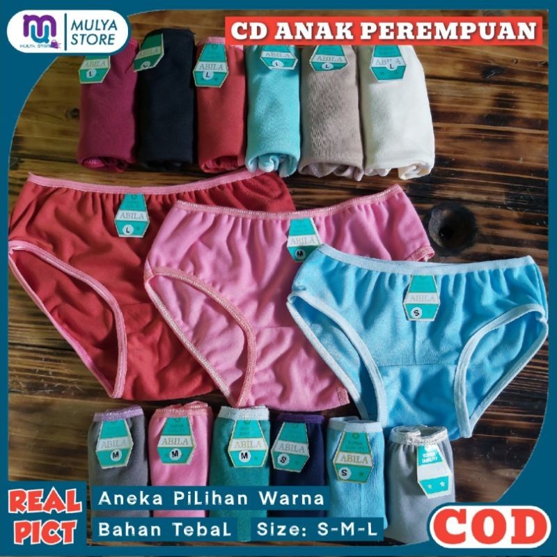 6 Pcs CD Celana Dalam Anak Perempuan TK/SD/SMP/Remaja ABILA Murah