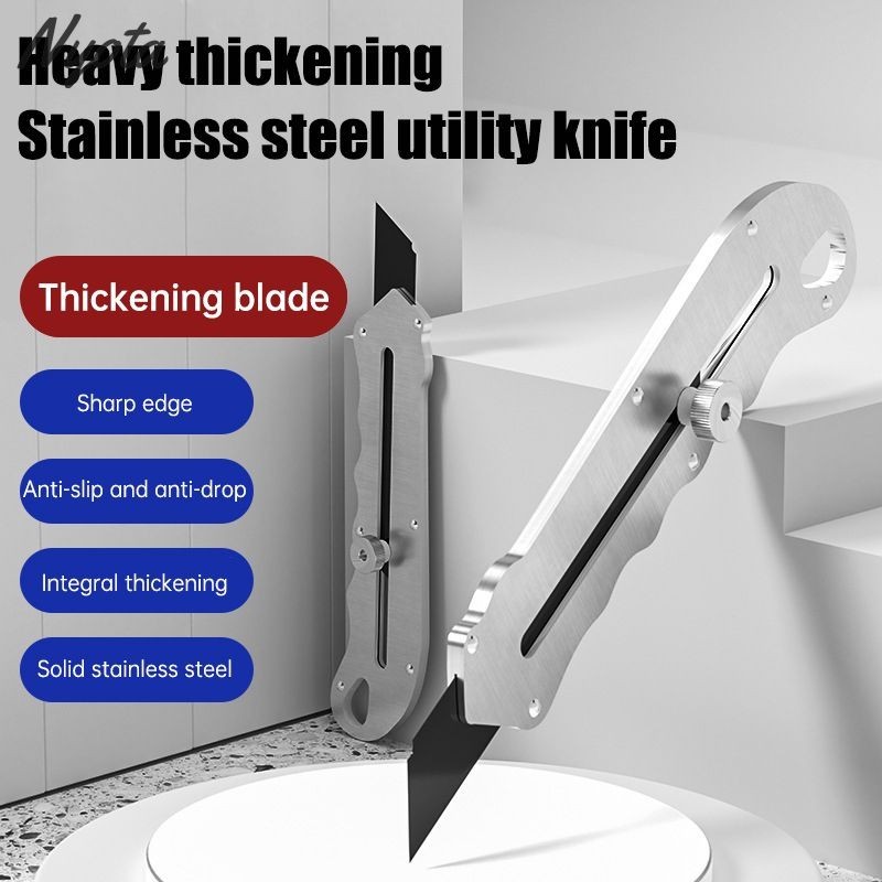

Cutter Stainless stanless Cuter pisau cutter stanless Multifungsi 18 MM Tahan Karat nyota