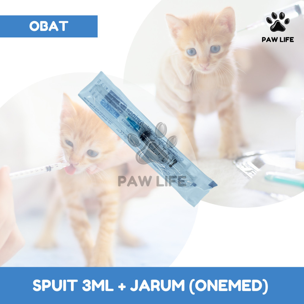 PL Onemed Spuit 3ml Kucing Spet Tanpa Jarum Suntik Syringe Suntikan Alat Minum Obat Vitamin Kitten
