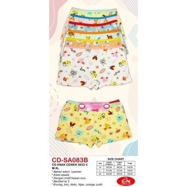 [3 Pcs] CD Boxer Golden Nick Anak Perempuan Golden Nick  | Motif Sablon | Size M L XL