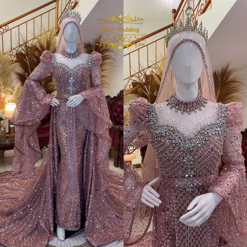 Gaun pengantin Slim premium || Gaun pengantin Slim ekor || Gaun pengantin || Gaun pengantin premium