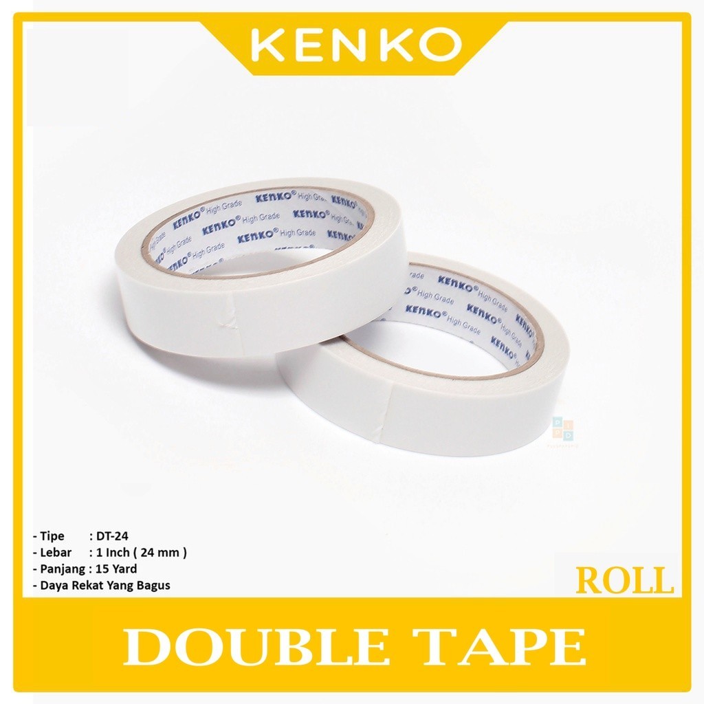 

KENKO - Double Tape 1 Inch / 24mm X15 Yard Isolasi Bolak Balik