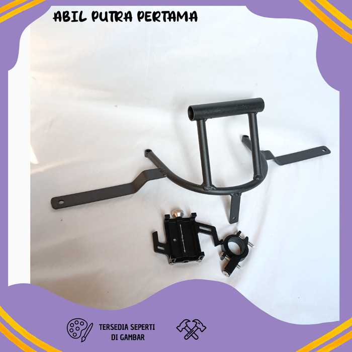 Paket Holder Hp Yamaha Nmax Pegangan Dudukan Handphone Bracket Sepeda Motor Alumunium V2 Dudukan Han