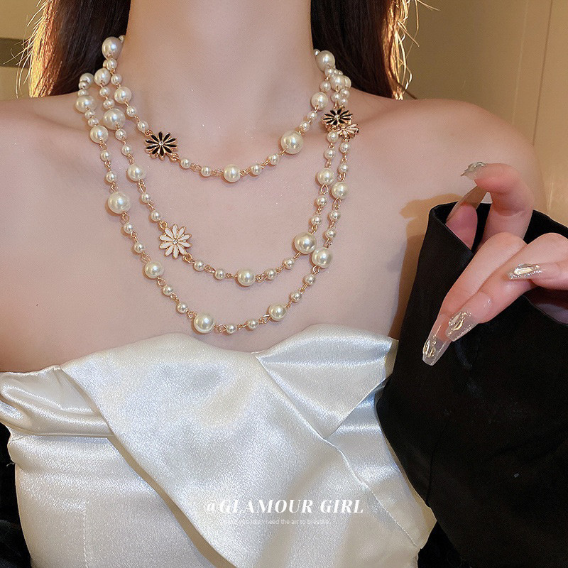 K45 COD(Beli 2 dapat Bonus) Kalung manis hijab mutiara titanium wanita original