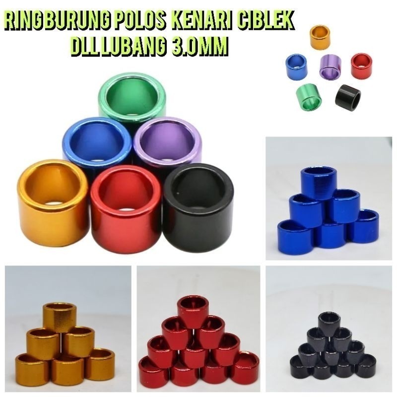 RING BURUNG POLOS KENARI CIBLEK TLEDEKAN  GREJA LUBANG 3.0mm